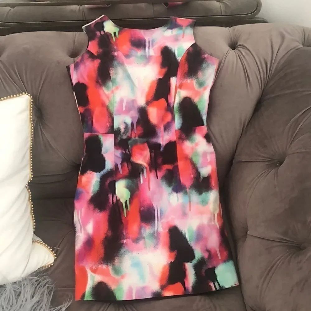 French Connection paint splatter dress sz 0